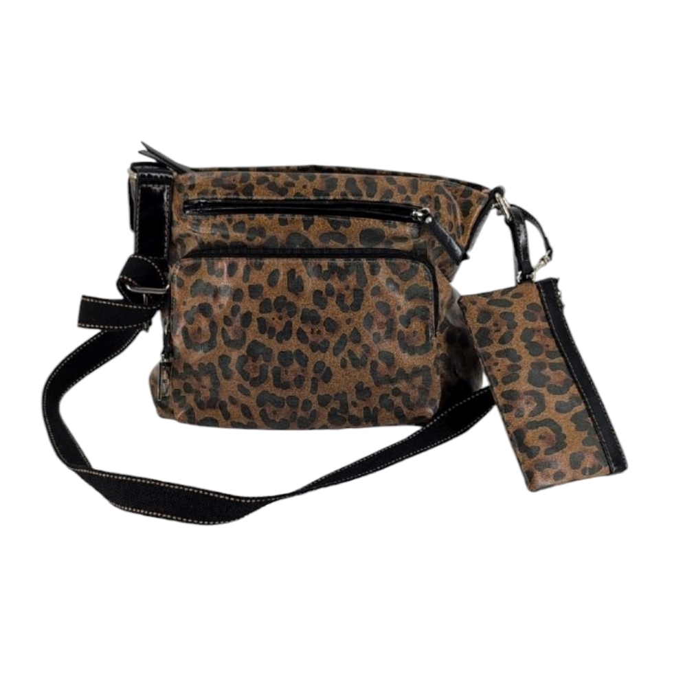 Giani Bernini Leopard Print Crossbody Bag with Pouch Great Condition !